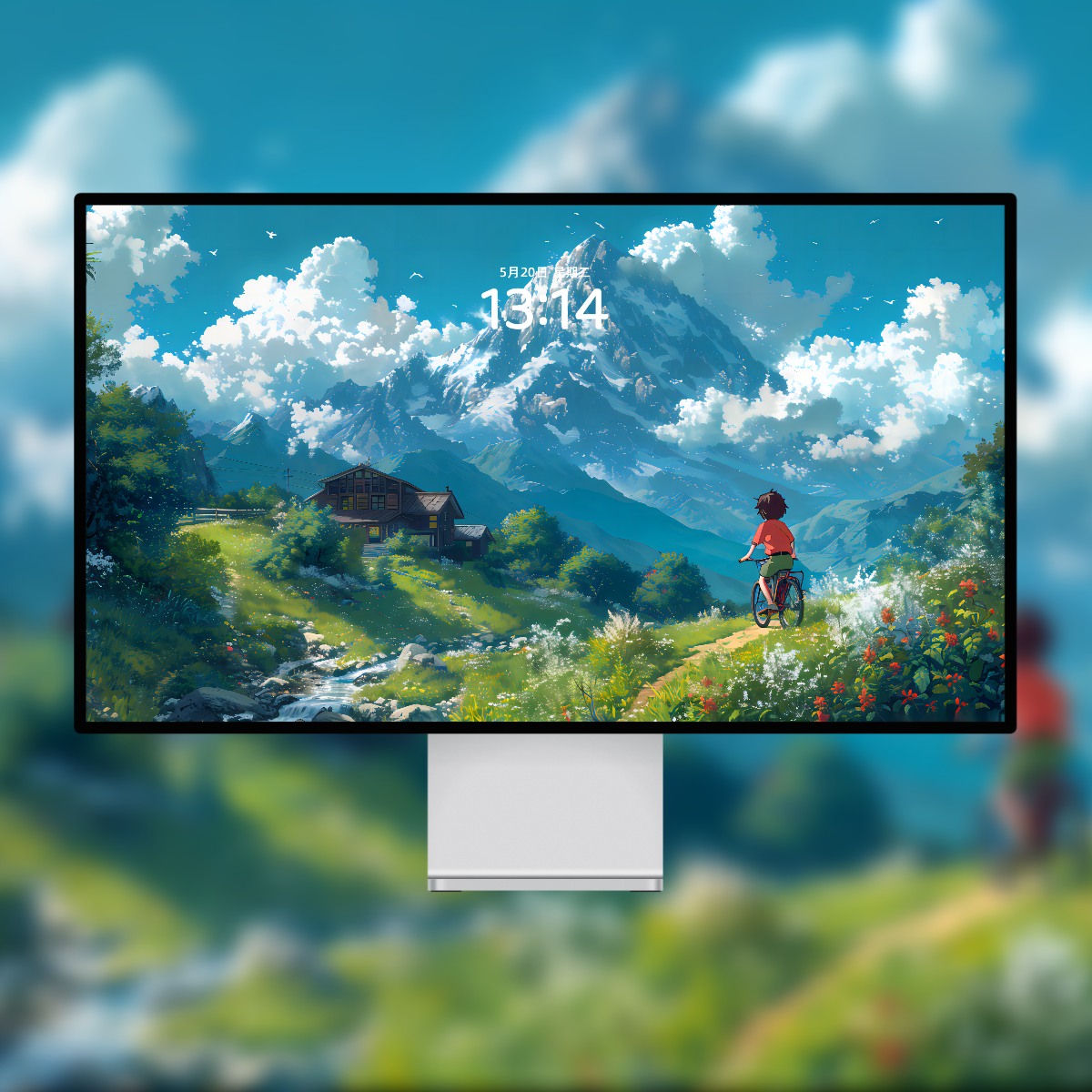 吉卜力原野治愈系壁纸｜高清山景村落动漫插画风手机电脑通用