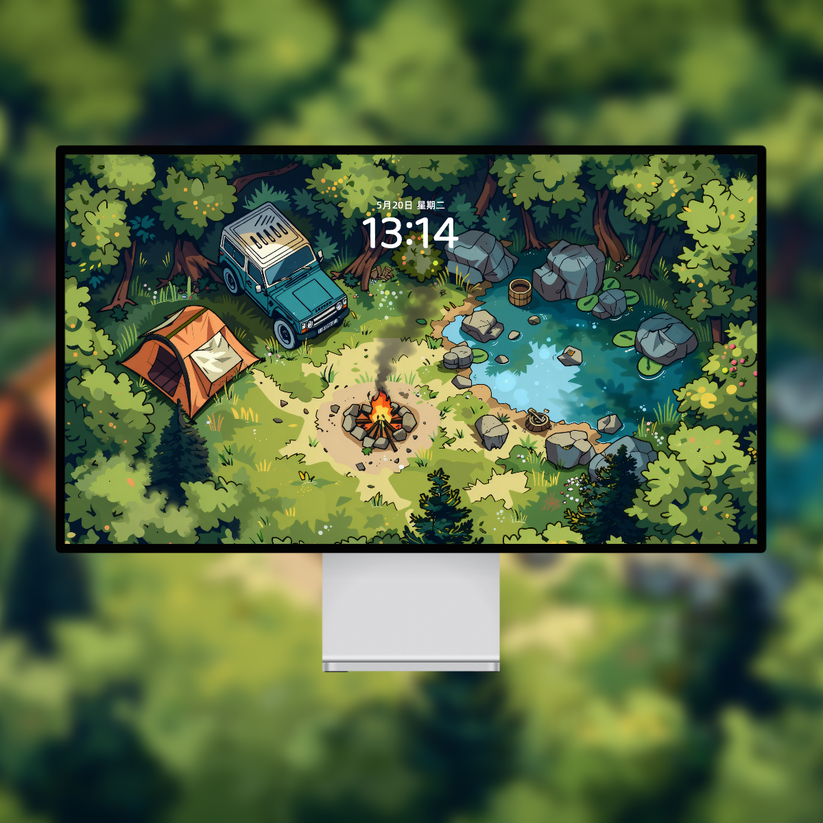 森林里的吉普车壁纸套装