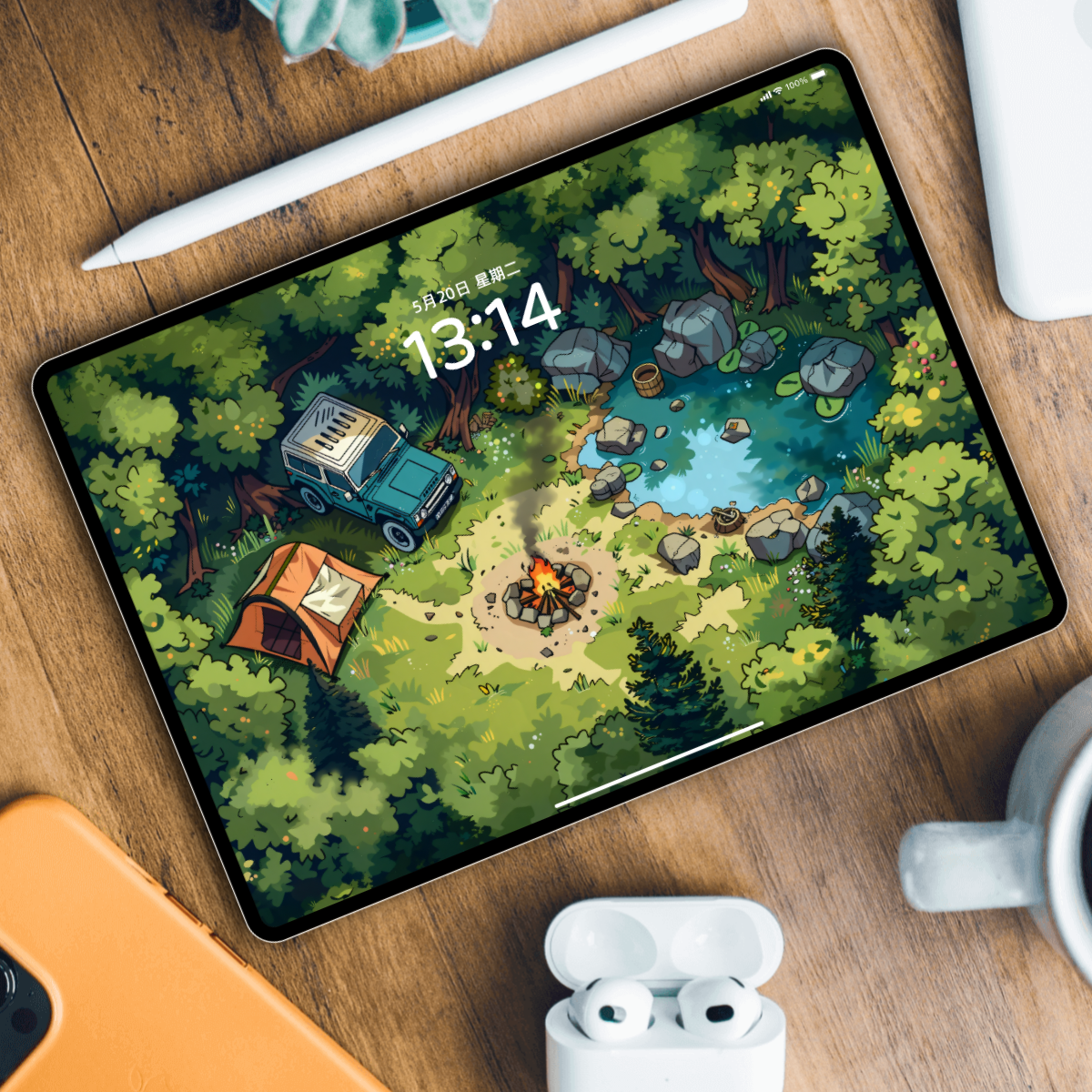 森林里的吉普车壁纸套装