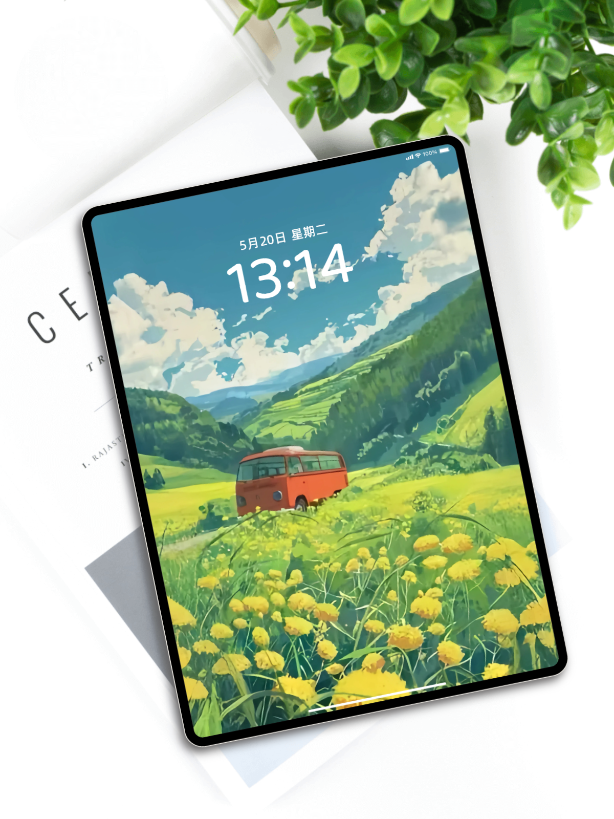 乡间小车壁纸|清新自然田园风插画高清手机电脑平板壁纸下载