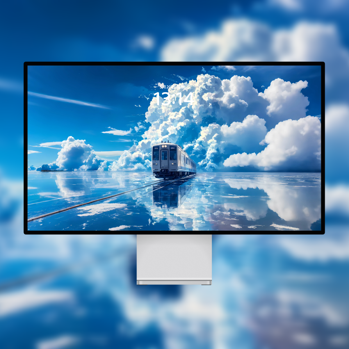 天空之镜唯美列车壁纸|高清手机电脑平板全套壁纸下载