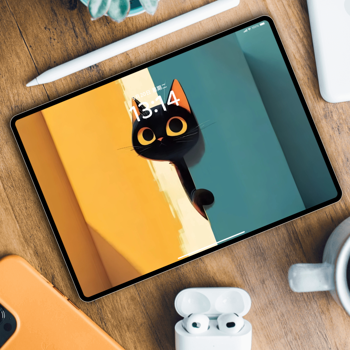 黑猫插画高清壁纸|手机电脑平板笔记本全套适配|温暖治愈风壁纸推荐