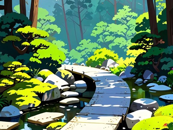 🌿 森林小径插画壁纸 | 清新自然治愈风高清手机壁纸