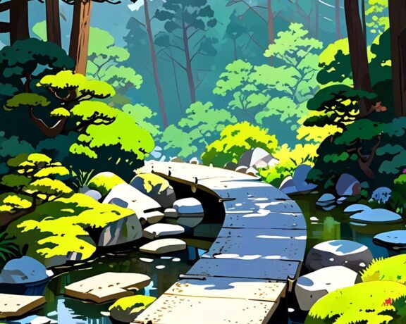 🌿 森林小径插画壁纸 | 清新自然治愈风高清手机壁纸